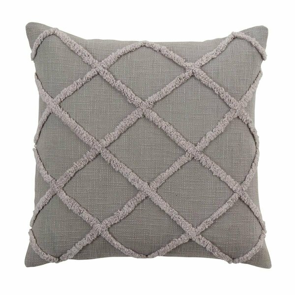Rlm Distribution 20 in. Diamond Tufted Pillow Cover Grey HO3198584